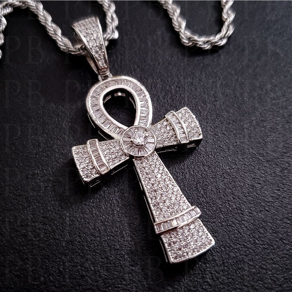 Silver Ankh Cross Necklace